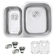 Ruvati RVM4505 Undermount 16 Gauge 29" Right Configuration Double Kitchen Sink