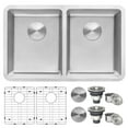 thumbnail image 1 of Ruvati RVM5077 Grey Stainless Steel 28 Inch Undermount Double Basin Sink, 1 of 9