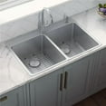 thumbnail image 1 of Ruvati RVM5150 Grey Stainless Steel 33 x 22 Inch Rectangular Drop-in Double Bowl Sink, 1 of 7
