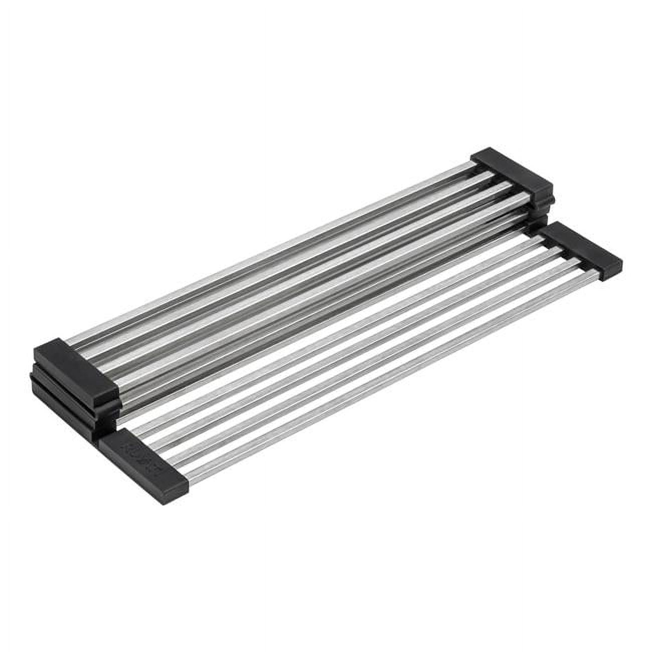 Stainless Steel Foldable Dish Drying Rack with Silicone Frame