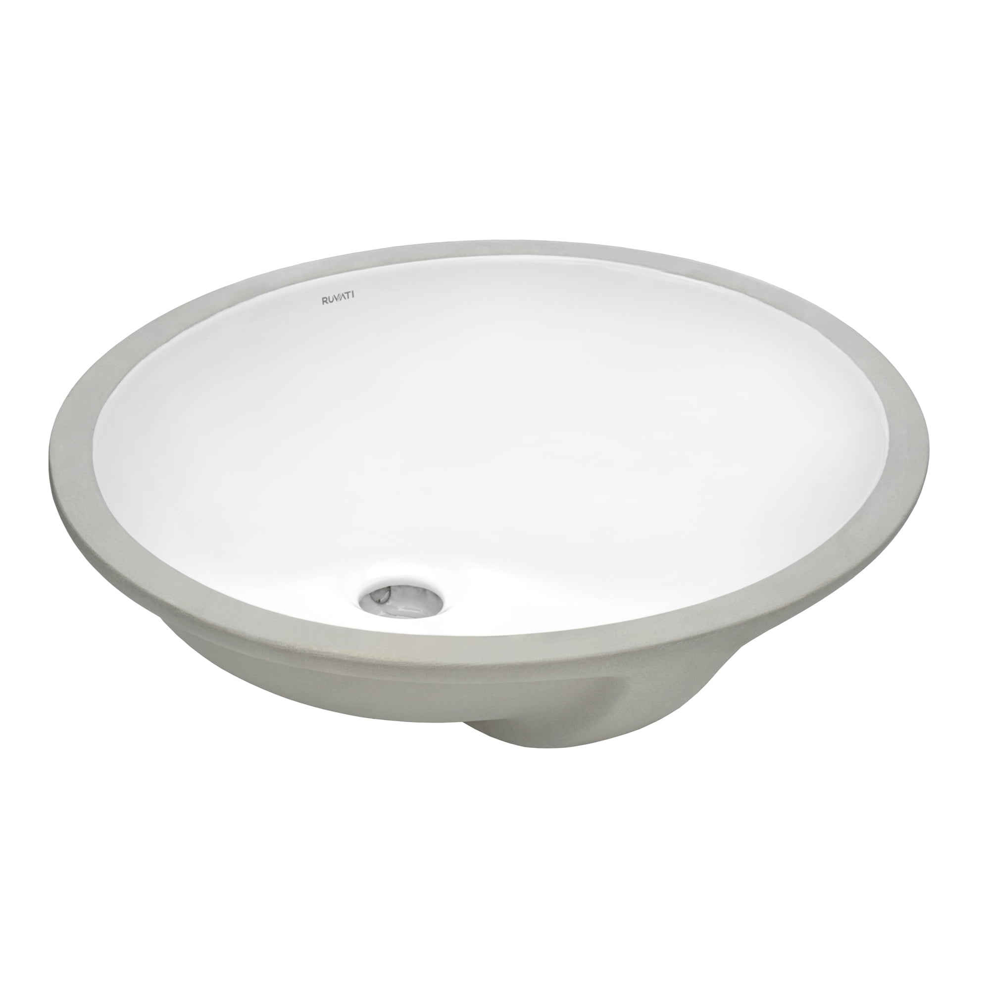 White Oval Ceramic Undermount Bathroom Vanity Sink with Overflow
