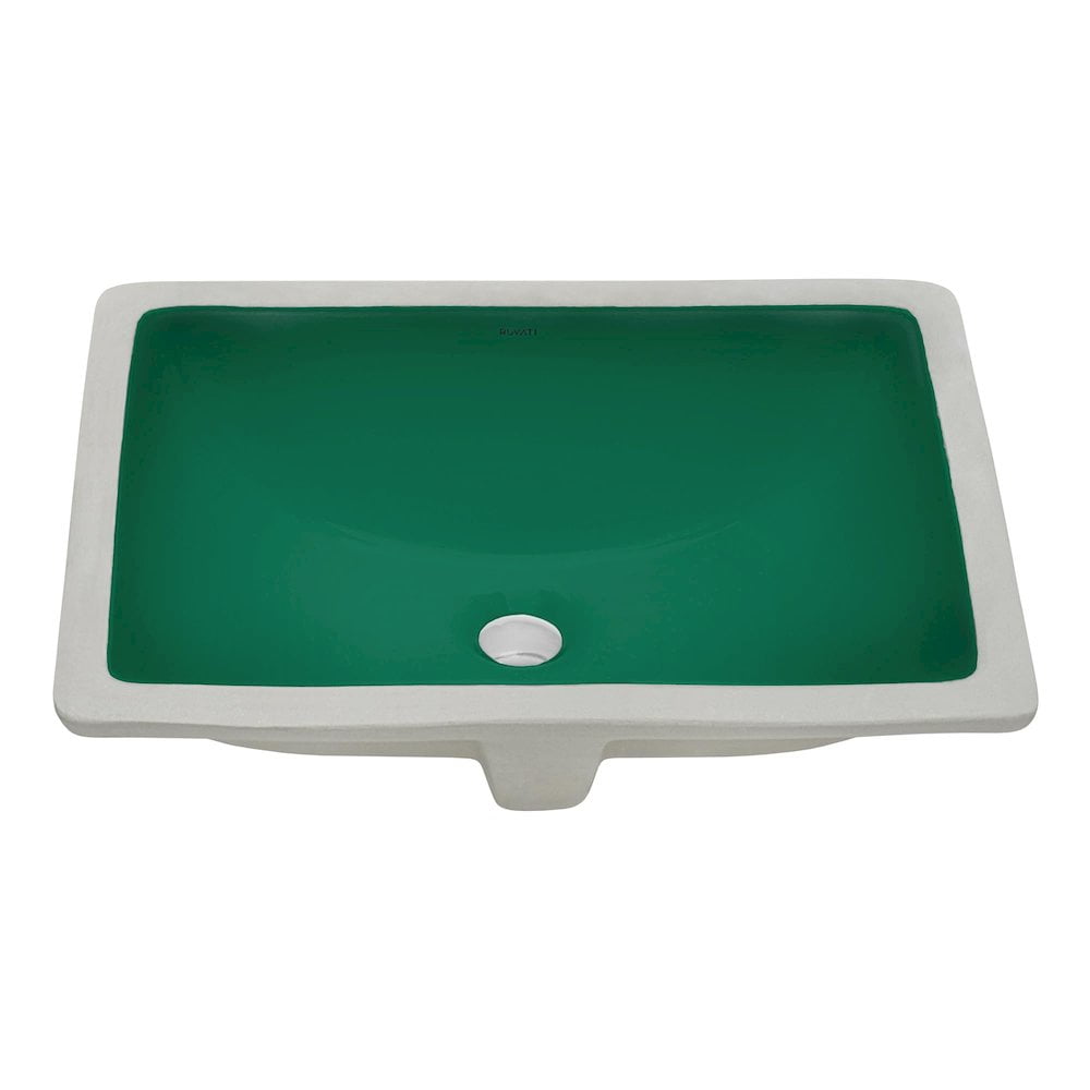 Emerald Green Rectangular Ceramic Undermount Bathroom Sink