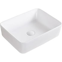 Ruvati USA RVB1915 19 x 14 in. Rectangular Above Vanity Counter Porcelain Ceramic Bathroom Vessel Sink, White