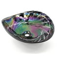 thumbnail image 1 of Ruvati 19 inch Murano Glass Art Vessel Seashell Decorative Pattern Bathroom Sink, 1 of 6