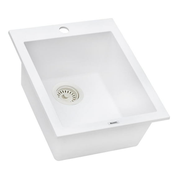 Ruvati Drop-in Topmount Granite Composite Single Bowl Kitchen Sink - Arctic White