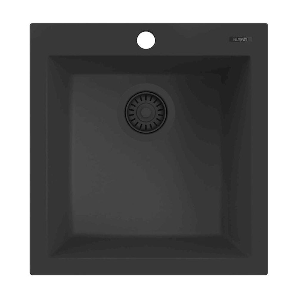 Midnight Black Granite Composite Topmount Wet Bar Prep Sink