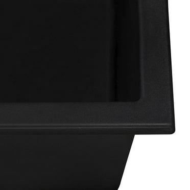 Ruvati Rvg1023 Epigranite 23" Drop-In Single Basin Granite Composite Kitchen Sink - Black