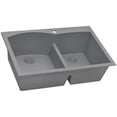 thumbnail image 1 of Ruvati RVG1345GR Epigranite 33" Drop-In Double Basin Granite Composite Kitchen Sink - Grey, 1 of 7