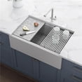 thumbnail image 1 of Ruvati RVG1533GR 33" Matte Gray Granite Farmhouse Workstation Kitchen Sink, 1 of 7