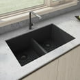 thumbnail image 1 of Ruvati 33 x 19 inch Undermount Low Divide Double Bowl Kitchen Sink, 1 of 14