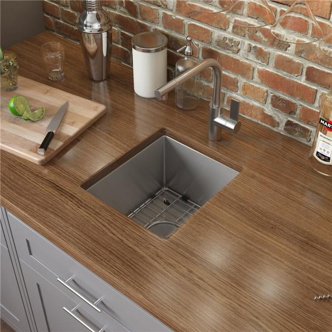 Ruvati 15" Stainless Steel Undermount Single Bowl Kitchen Sink