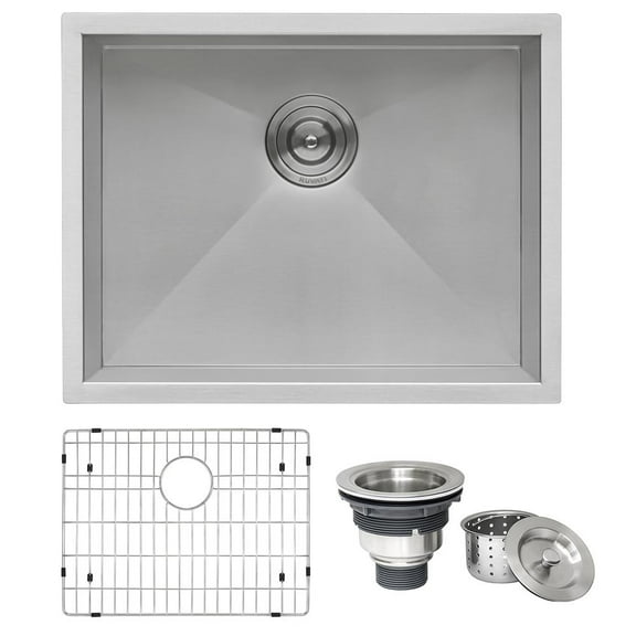 Ruvati 23-inch Undermount 16 Gauge Zero Radius Kitchen Sink Single Bowl