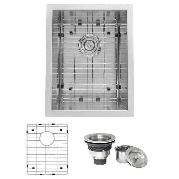 Ruvati 14-inch Undermount 16 Gauge Zero Radius Bar Prep Kitchen Sink Single Bowl