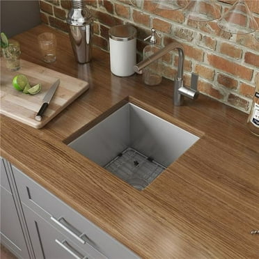 Ruvati USA RVH7115 15 x 15 in. Undermount 16 Gauge Zero Radius Bar Prep Square Single Bowl Kitchen Sink