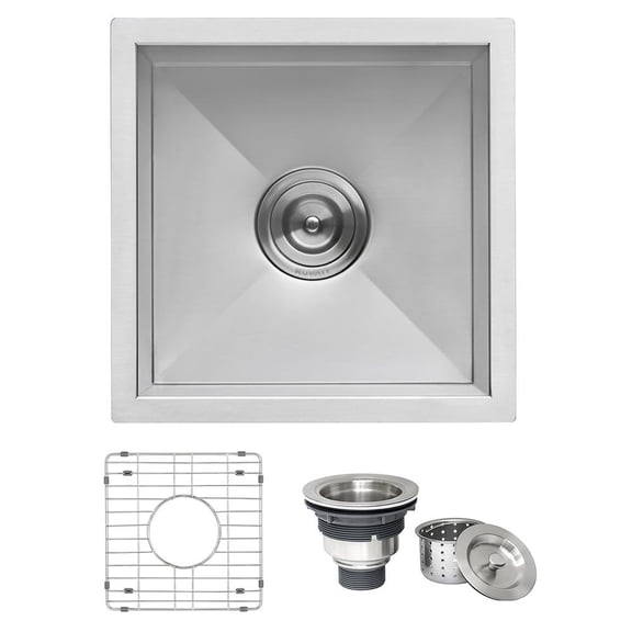 Ruvati 15 x 15 in Undermount 16 Gauge Kitchen Sink Single Bowl