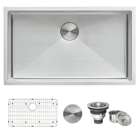 Ruvati RVH7300 Undermount 16 Gauge 30 in. Kitchen Sink Single Bowl