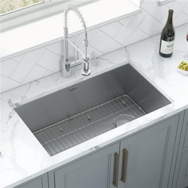 Ruvati USA RVH7470 27 in. Slope Bottom Offset Drain Undermount Single Bowl Stainless Steel Kitchen Sink