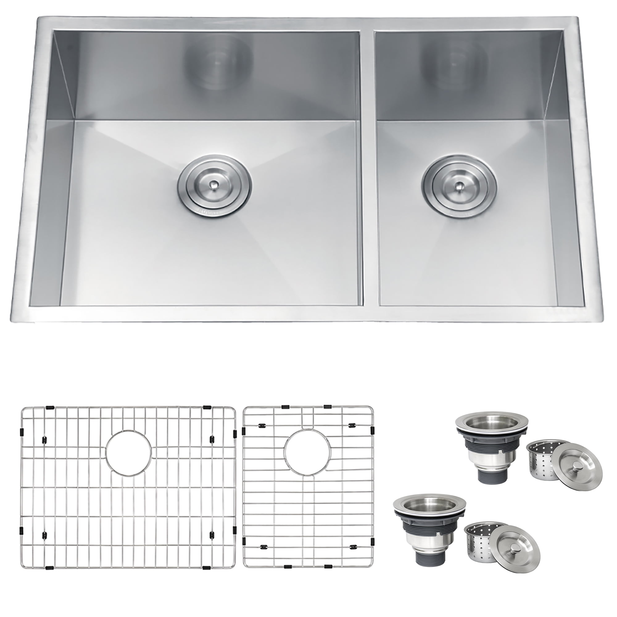 Ruvati 32-inch Stainless Steel Double Bowl Undermount Kitchen Sink