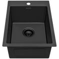 thumbnail image 1 of Ruvati RVH8115BL 15 in. Stainless Steel Drop in Single Bowl Top Mount Bar Prep Sink, Gunmetal Black, 1 of 7