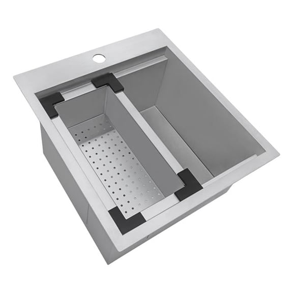 Ruvati USA RVH8218 18 x 20 in. RV Camper Van Stainless Steel Workstation Drop-in Topmount Bar Prep Tiny Home Sink