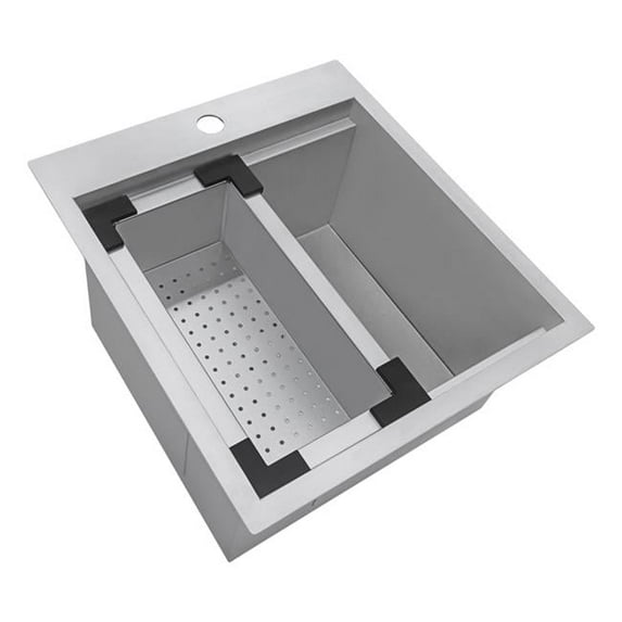 Ruvati USA RVH8218 18 x 20 in. RV Camper Van Stainless Steel Workstation Drop-in Topmount Bar Prep Tiny Home Sink