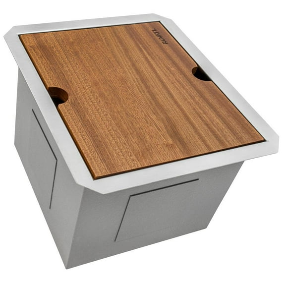 Ruvati 13 in Workstation Prep Sink with Cover Undermount 16 Gauge Single Bowl