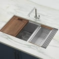 thumbnail image 1 of Ruvati 36-inch Workstation 60/40 Double Bowl Undermount 16 Gauge Kitchen Sink, 1 of 7