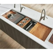 Ruvati Rvh8555 Dual Tier 57" Undermount Single Basin Stainless Steel Kitchen Sink -