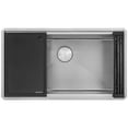 thumbnail image 1 of Ruvati RVH8633 33 in. Workstation Scratch Resistant Hex Bottom Stainless Steel Embossed Texture Kitchen Sink, Silver, 1 of 7