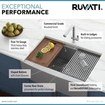 Ruvati 27-inch Apron-front Workstation Kitchen Sink 16 Gauge Single Bowl
