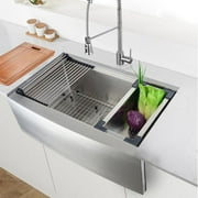 Ruvati Rvh9100 Verona 30" Farmhouse Single Basin 16 Gauge Stainless Steel Kitchen Sink -