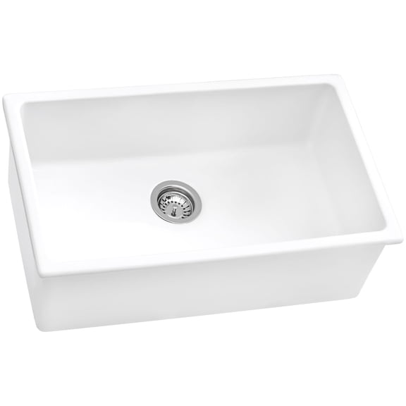 Ruvati RVL3030WH 30-inch Undermount / Drop-in Topmount Kitchen Sink - White