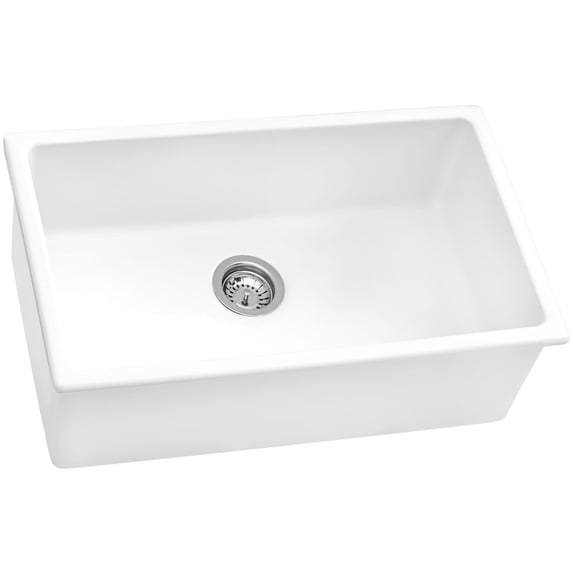 Ruvati RVL3030WH 30-inch Undermount / Drop-in Topmount Kitchen Sink - White