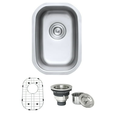Ruvati RVM4111 16 Gauge Parmi Undermount Bar Prep Sink Single Bowl, 12 in. - Stainless Steel