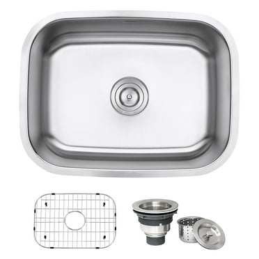 Ruvati RVM4132 24 in. Undermount 16 Gauge Stainless Steel Kitchen Sink Single Bowl