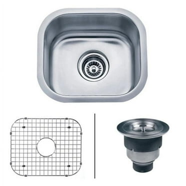 Ruvati RVM4136 16 Gauge Parmi Undermount Bar Prep Sink Single Bowl, 13 x 15 in. - Stainless Steel