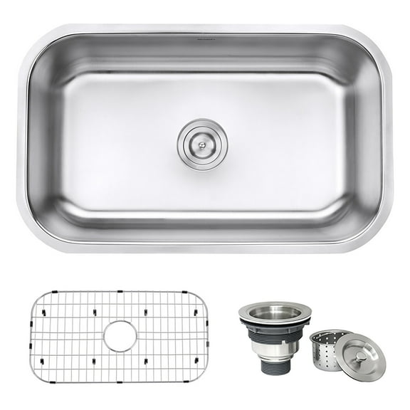 Ruvati RVM4250 30 in. Undermount 16 Gauge Stainless Steel Kitchen Sink Single Bowl