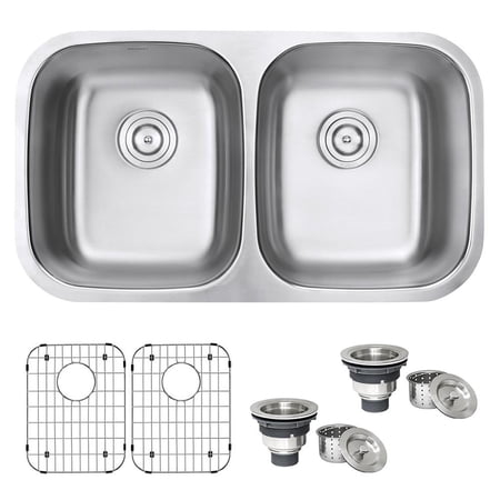 Ruvati 32-inch Undermount 50/50 Double Bowl 16 Gauge Kitchen Sink