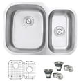 thumbnail image 1 of Ruvati 29-inch Undermount 60/40 Double Bowl 16 Gauge Stainless Steel Kitchen Sink - RVM4500, 1 of 15