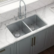 Ruvati Rvm5077 Modena 28" Undermount Double Basin 16 Gauge Stainless Steel Kitchen Sink -