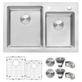 thumbnail image 1 of Ruvati 33 x 22 inch Drop-in Topmount Kitchen Sink 16 Gauge 60/40 Double Bowl, 1 of 10