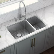 Ruvati Rvm5300 Modena 32" Undermount Double Basin 16 Gauge Stainless Steel Kitchen Sink -