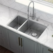 Ruvati Rvm5307 Modena 32" Undermount Double Basin 16 Gauge Stainless Steel Kitchen Sink -
