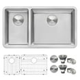 thumbnail image 1 of Ruvati 32-inch Undermount Kitchen Sink 30/70 Double Bowl 16 Gauge, 1 of 10