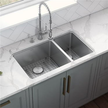 Ruvati USA RVM5300 32 in. Undermount Kitchen Sink 70-30 Double Bowl 16 Gauge Stainless Steel Kitchen Sink