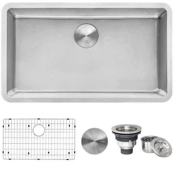 Ruvati Rvm5931 Modena 31" Undermount Single Basin Stainless Steel Kitchen Sink - Stainless