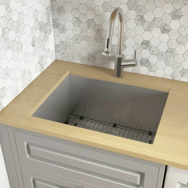 Ruvati RVU6100 23 x 18 x 12 in. Deep Laundry Utility Sink Undermount 16 Gauge Stainless Steel