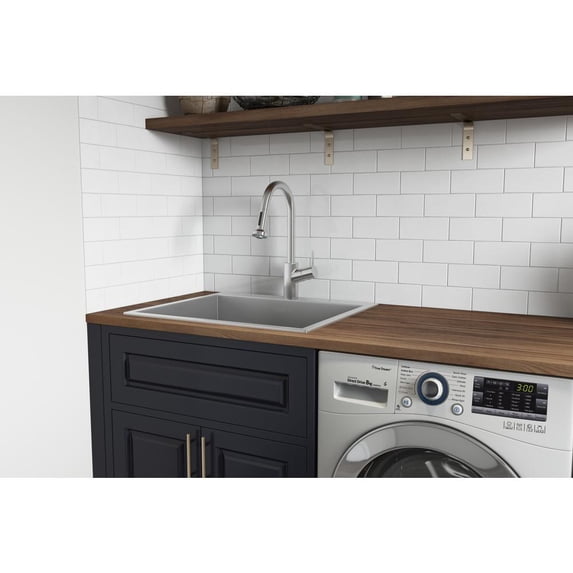 Ruvati Topmount Laundry Utility Sink 18 x 22 x 12 inch Rounded Corners Deep 16 Gauge Stainless Steel