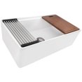 thumbnail image 1 of Ruvati 33 inch Workstation White Farmhouse Kitchen Sink Apron Front Single Bowl, 1 of 10