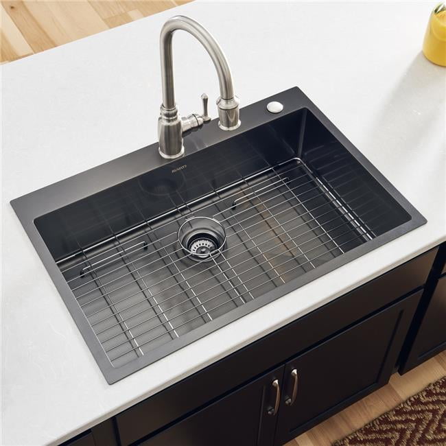 Ruvati 33" Black Stainless Steel Single Bowl Farmhouse Sink